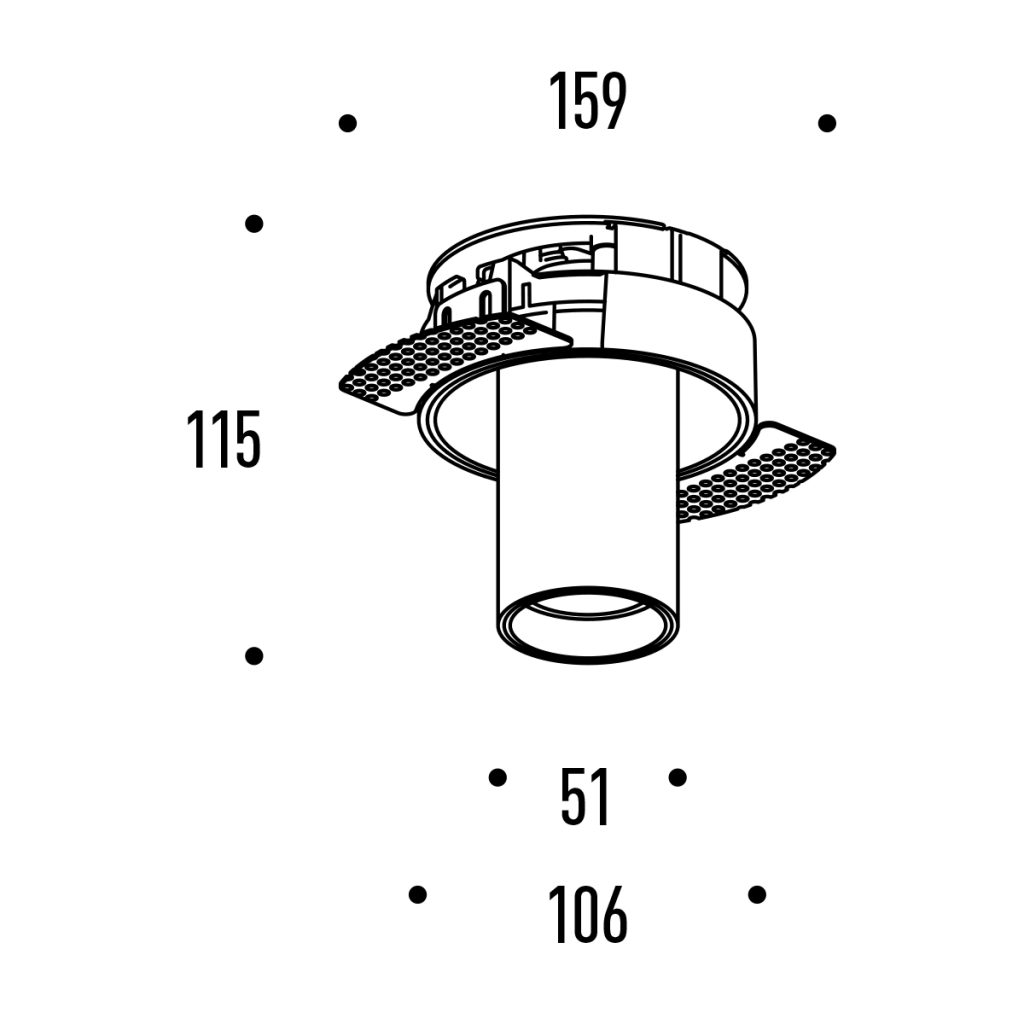 dimensions tube spot 13W